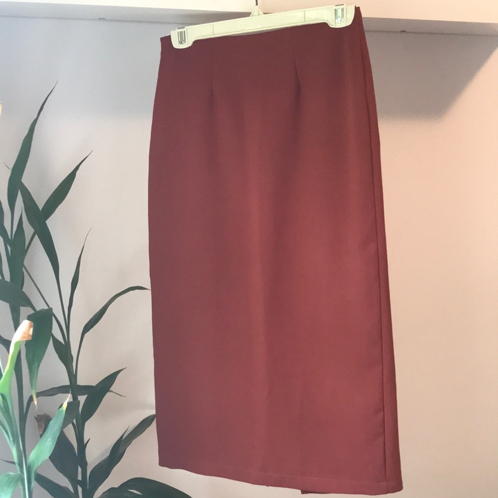 Topshop Split Front Pencil Midi Skirt - Picture 5 of 6